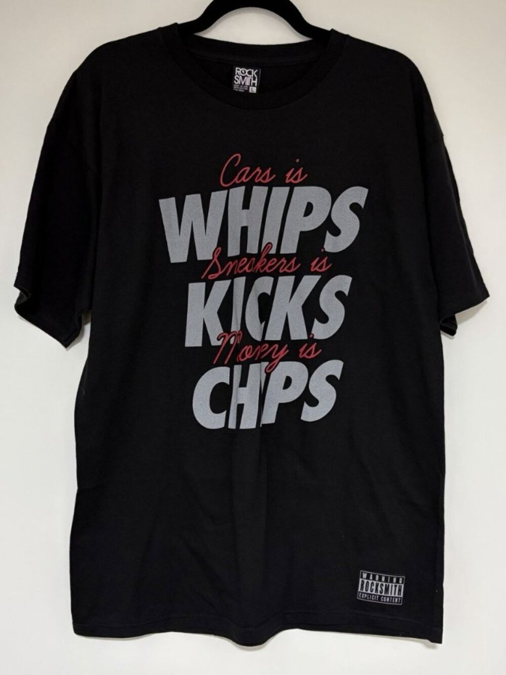 Rock Smith Graphic Tee Men's Black Short Sleeve Tee Shirt Size Large